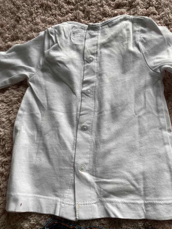 Ensemble tee-shirts manches longues et jupe en jeans Kiabi 3 mois - photo numéro 2