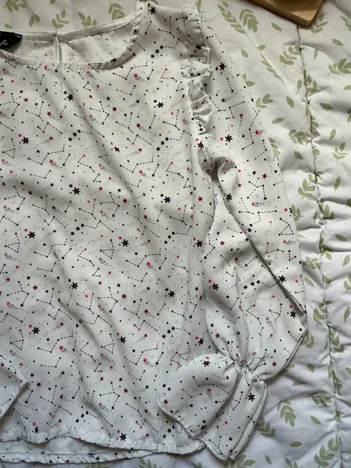 chemise manches longues blanc a motifs étoiles influx 8 ans - photo numéro 4