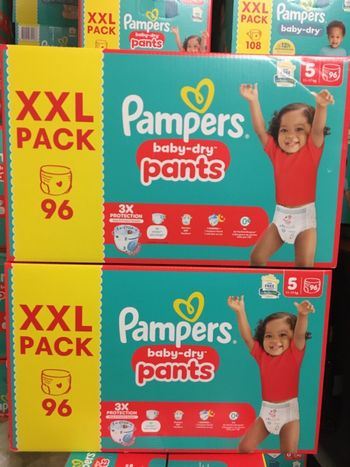 2 xxl pack couches Pampers baby dry pants taille 5