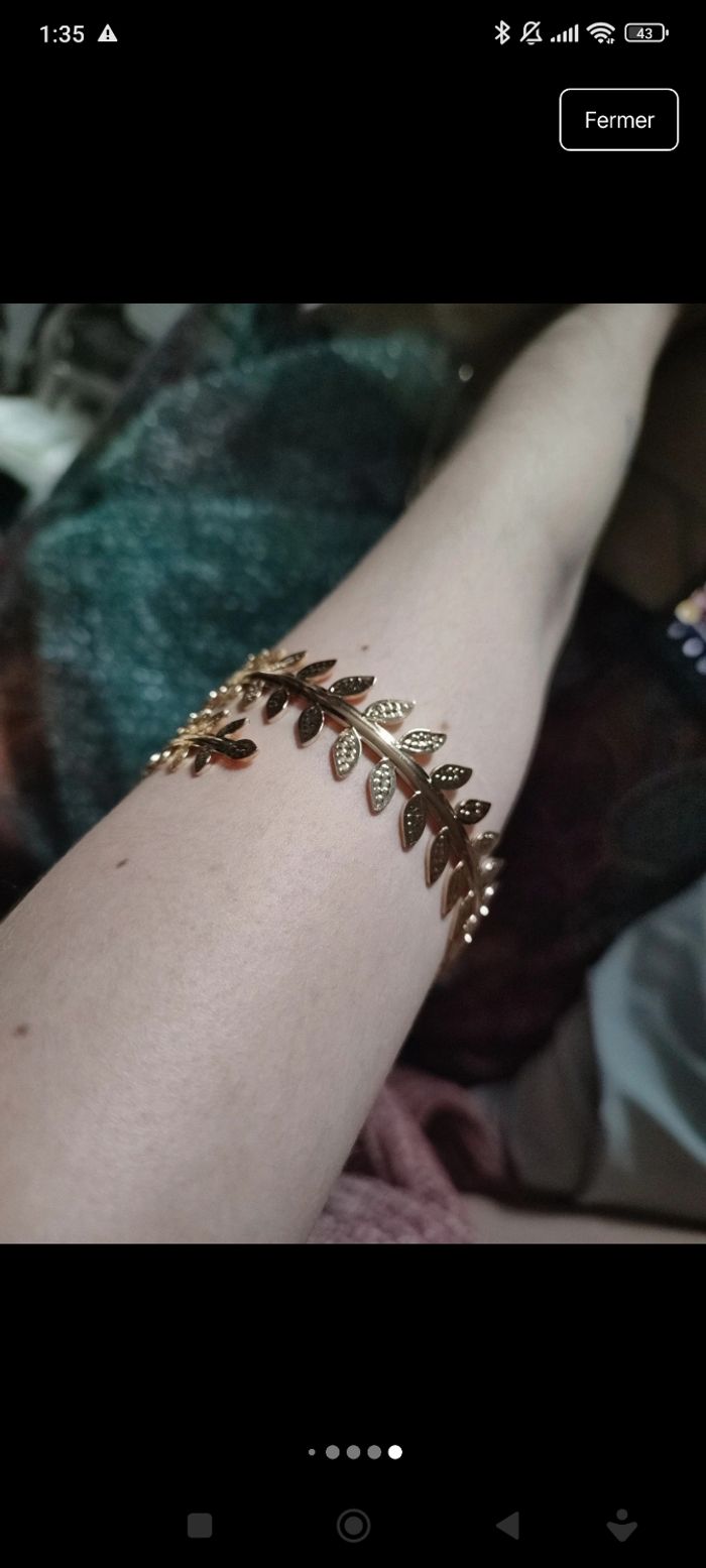 Bracelet de bras acier inoxydable doré - photo numéro 9