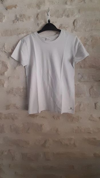 Tee-shirt blanc manches courtes mixte 10 ans