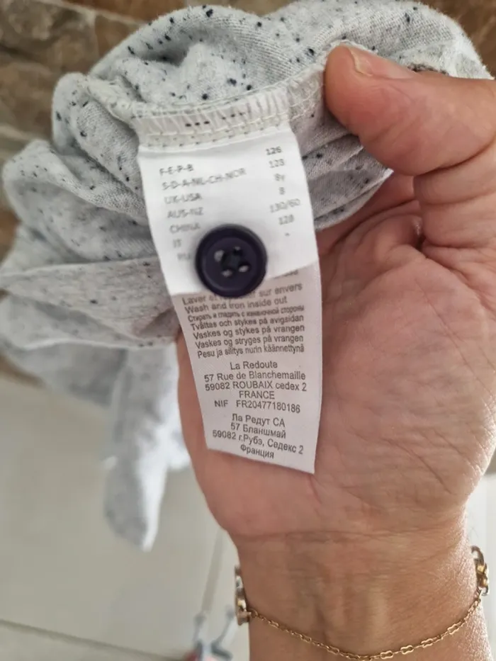 1 tee short manche longue gris bleu taille 8 ans - photo numéro 7