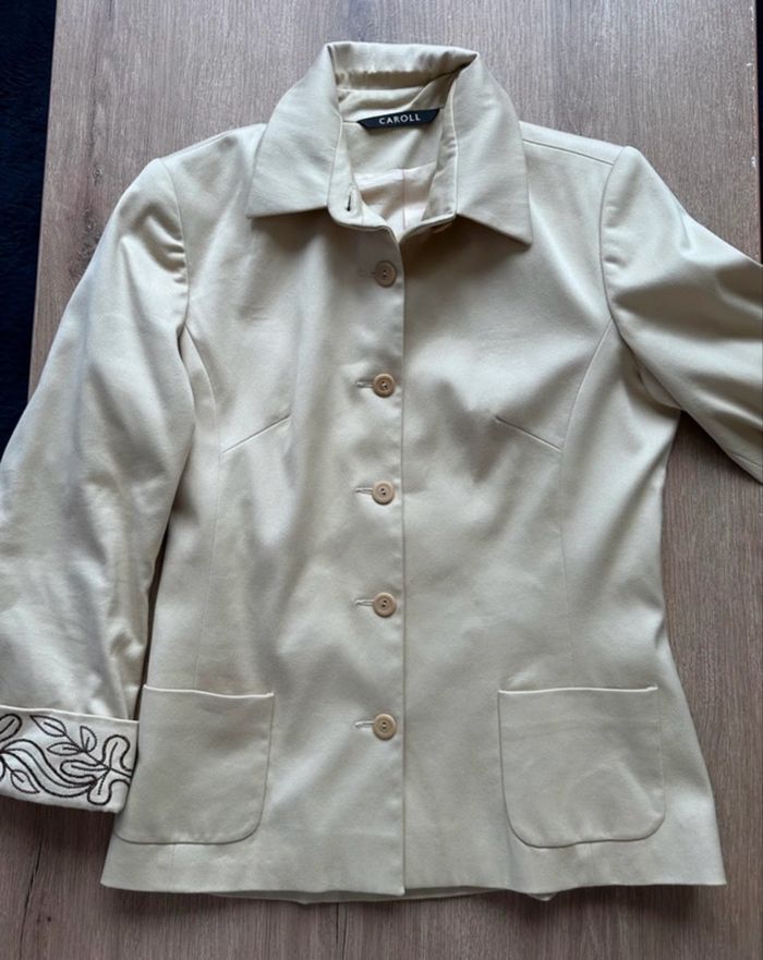 Veste blazer femme taille 38 beige sable Caroll