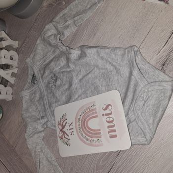 Body gris manches longues 6 Mois kiabi