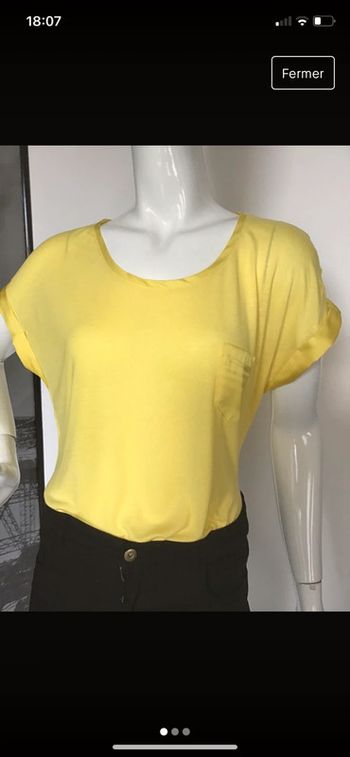 Teeshirt loose jaune bi matière