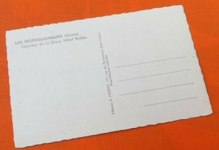 Carte postale ancienne Les Hôpitaux-Neufs (Doubs) Quartier de la Gare Hôtel Robbe - photo numéro 2