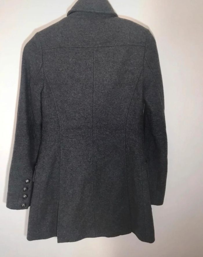 Manteau laine gris style caban militaire Zara taille M - photo numéro 2