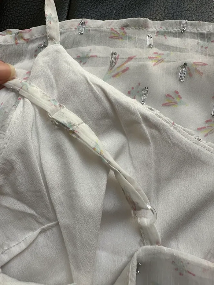 Blouse caraco kiabi xs blanche - photo numéro 5