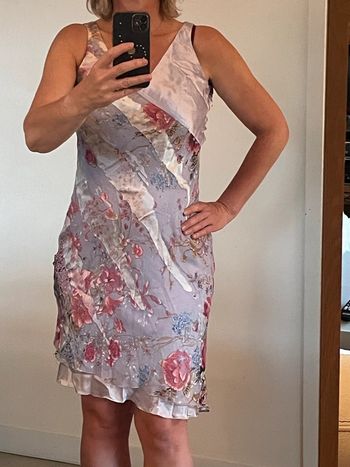 Robe légère parme et rose soie 42