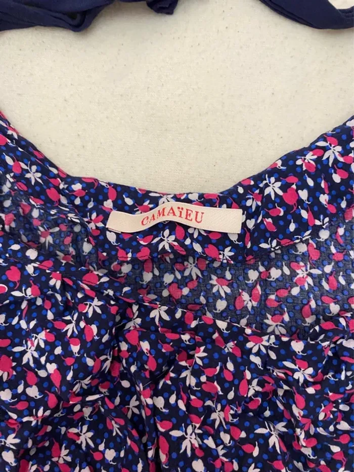 Blouse manches courtes camaïeu Taille 40  Fleuri - photo numéro 3