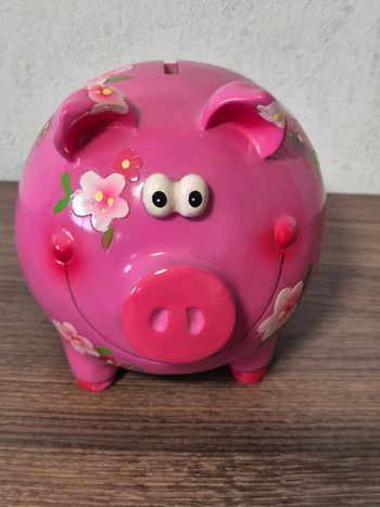 Tirelire porcelaine cochon rose