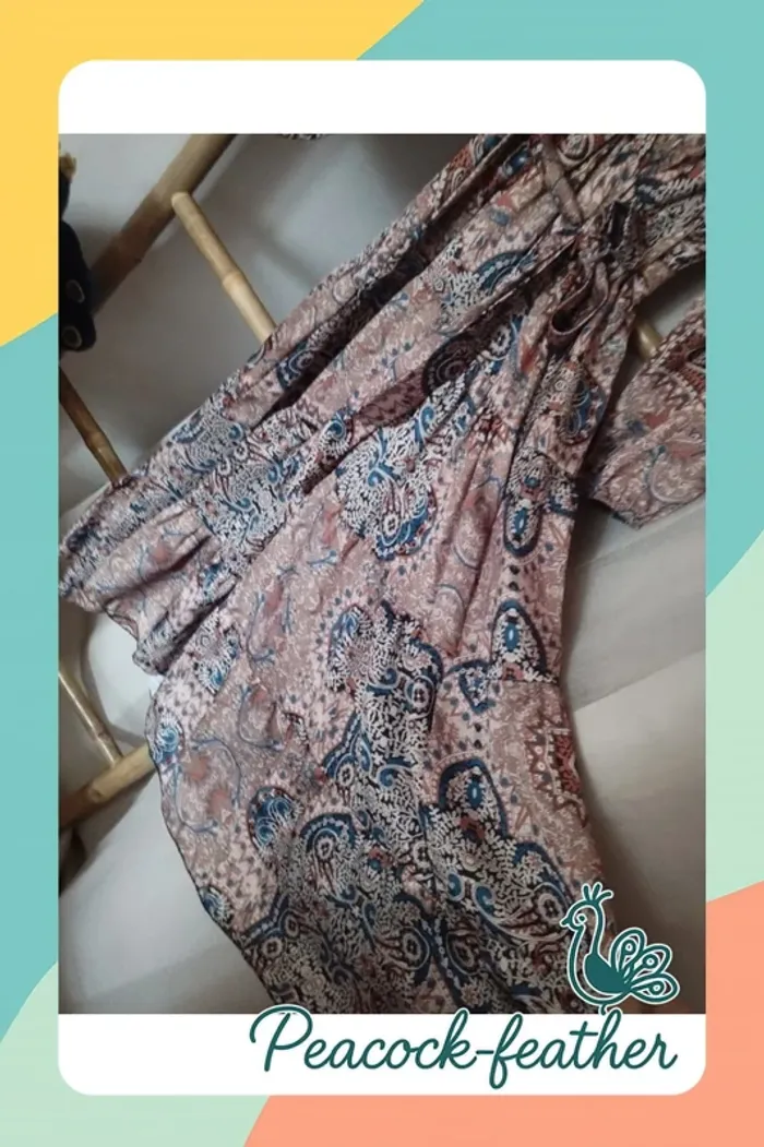 Robe TU beige marron bohème - photo numéro 5