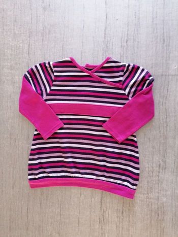 Robe/ tunique manches longues rayée 12 mois