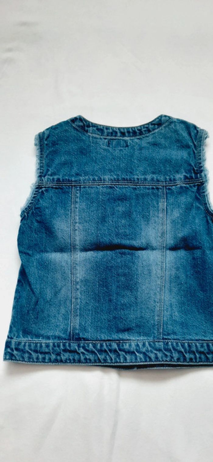 Gilet fille sans manches en jeans - photo numéro 3