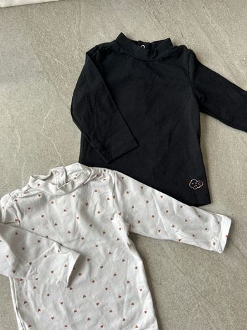 2 t-shirt manche longue fille 6 mois