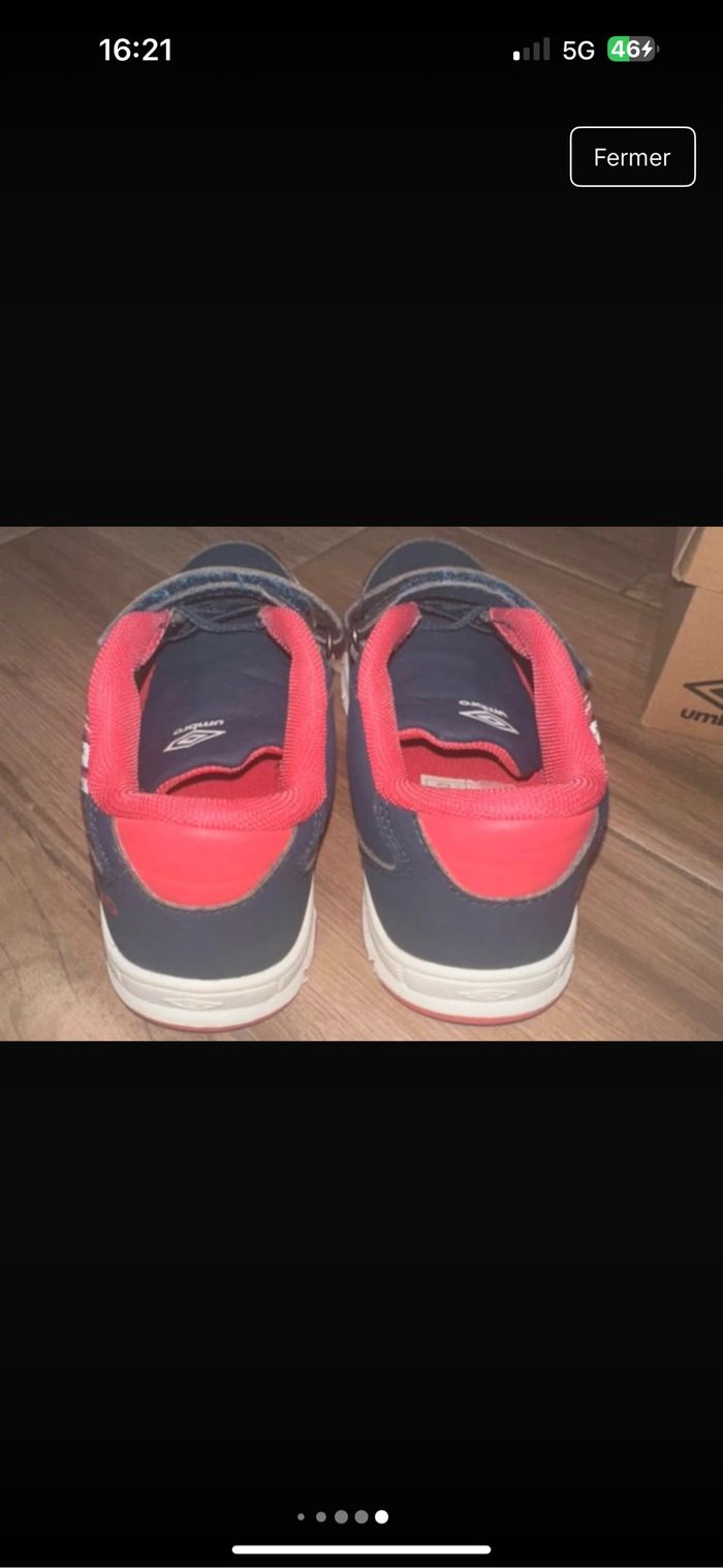 Baskets fille marine et fuschia , à scratch, 32, Umbro - photo numéro 6