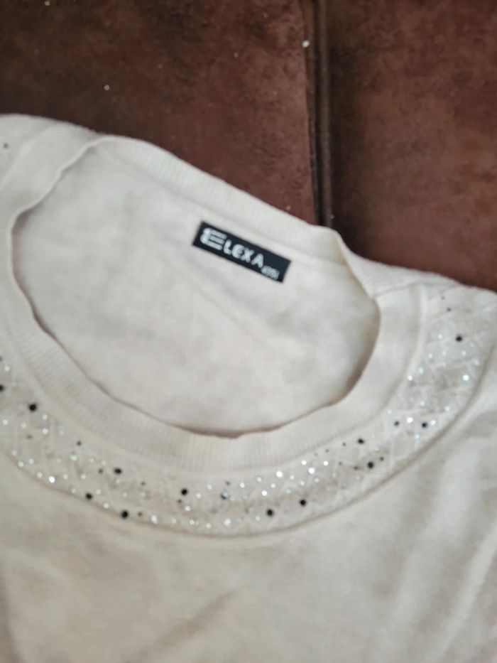 Pull beige taille 49 50 en cachemire laine léger chaud doux - photo numéro 6