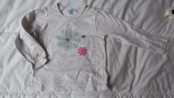 T-shirt blanc fleurs