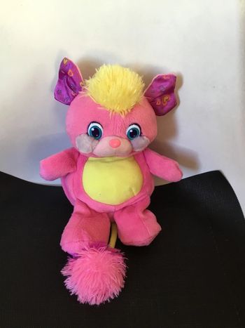Peluche Popples rose kissy popp sonore 2007 en bon état
