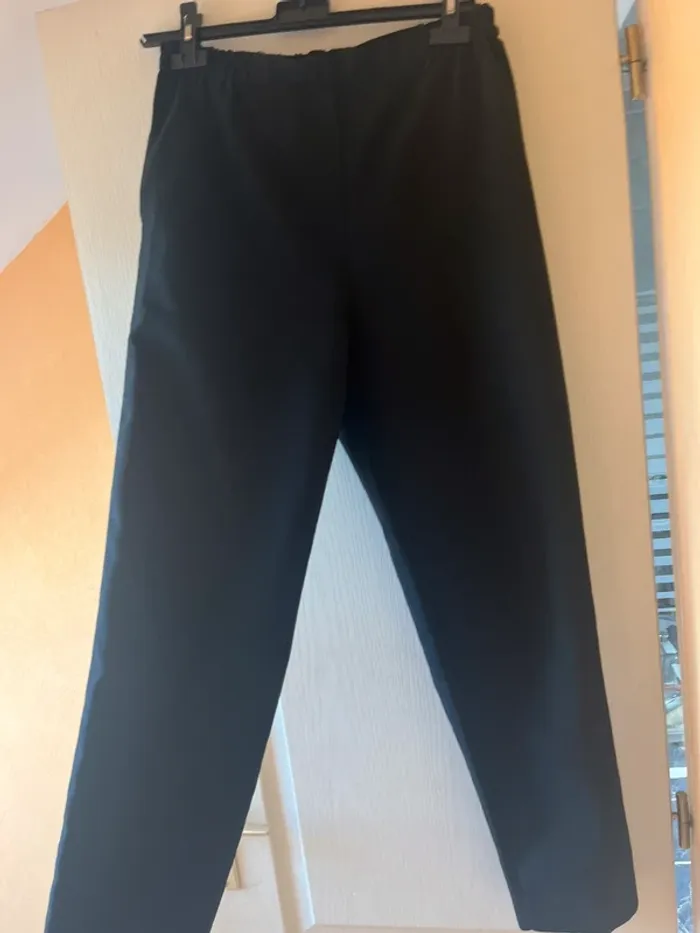 pantalon noir tailleur taille élastique - photo numéro 3
