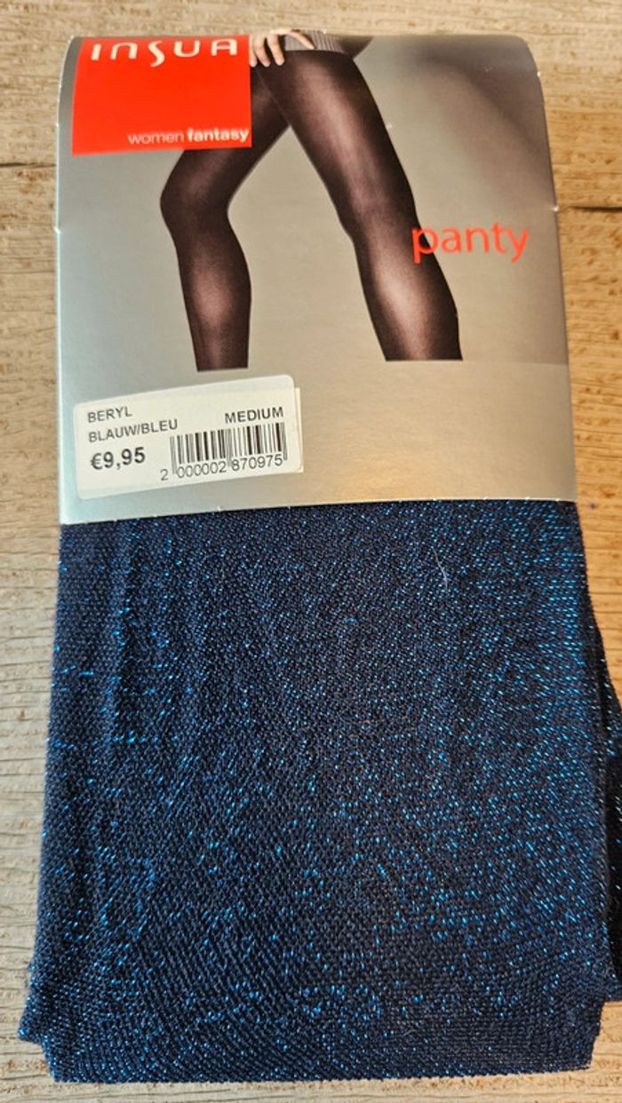 Paire de collants bleu brillant, taille M, Insua, neuf emballé - photo numéro 2