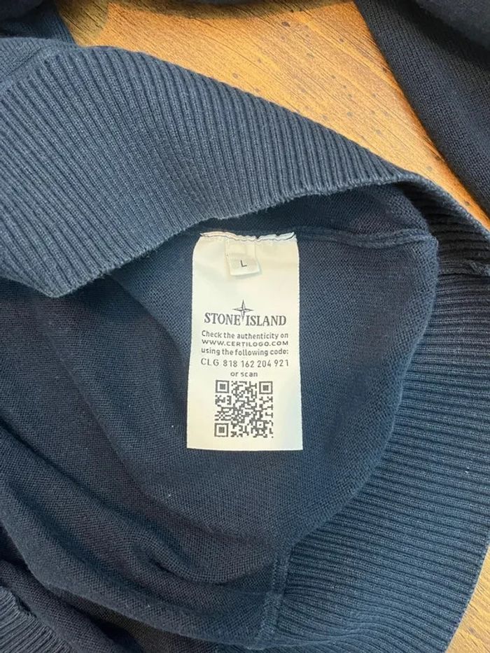 sweat stone island bleu marine taille L avec QR code 521 - photo numéro 5