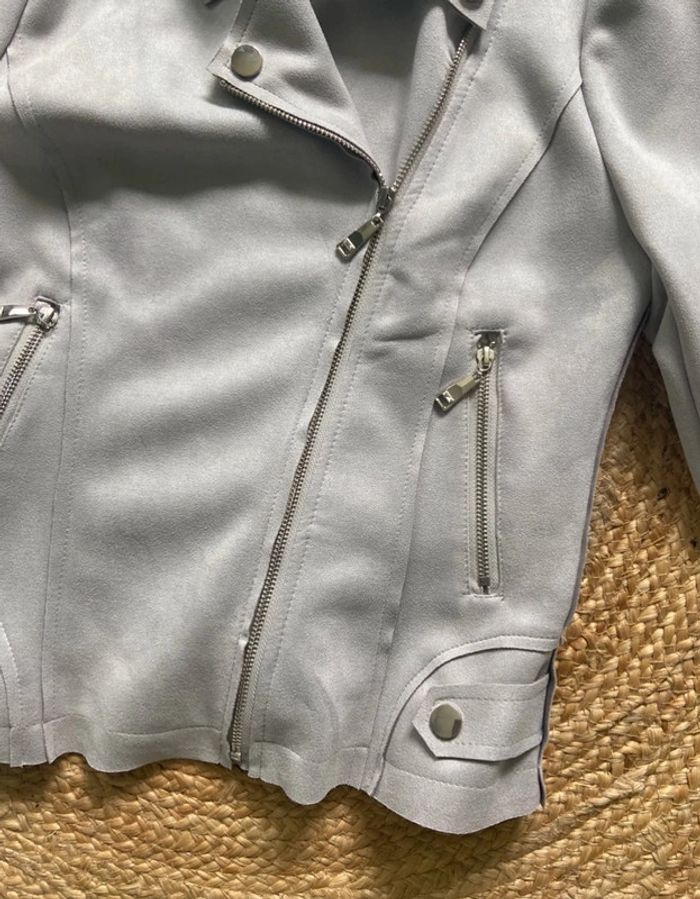 🩶 Veste blouson femme en suédine grise Taille L 🩶 - photo numéro 8
