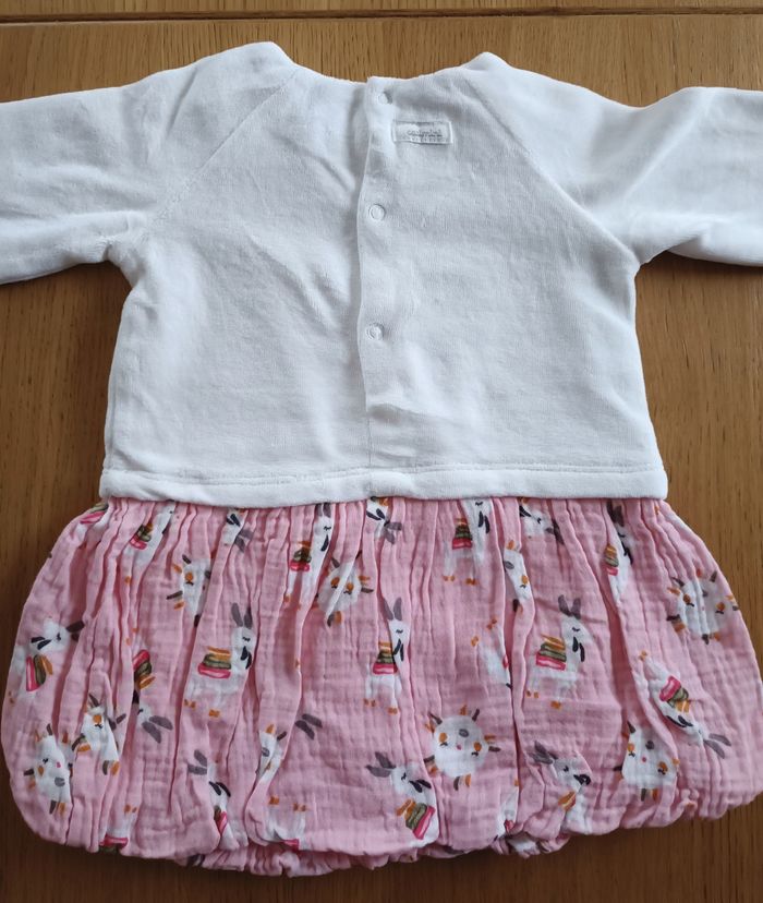 Robe boule Catimini 6 mois bi matière imprimé lamas fille - photo numéro 7