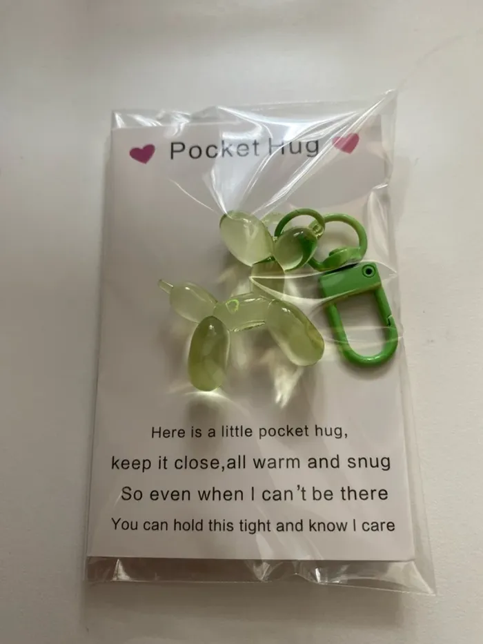 Pocket Hug Porte clés à offrir chien ballon vert