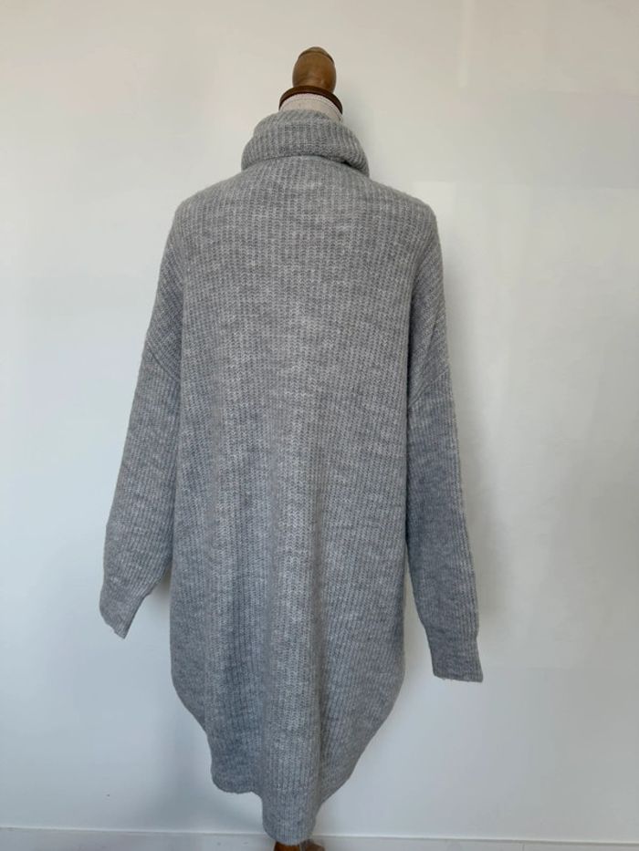 Robe pull longue gris col Vestito Vestido maille oversize Kleid dress jurk jumpsuit vestir preto - photo numéro 5