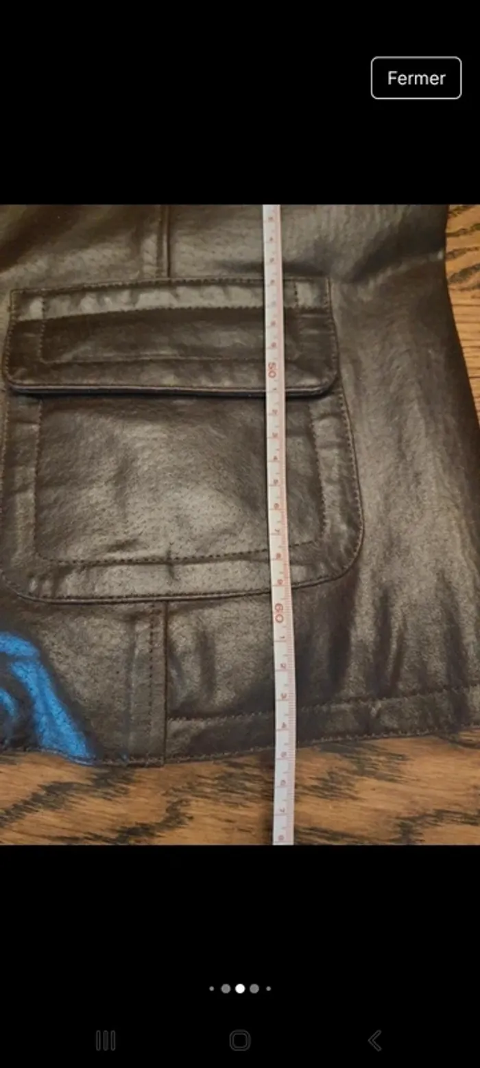 Veste Blazer en cuir Marron Etam fr 44 be 42 - photo numéro 17