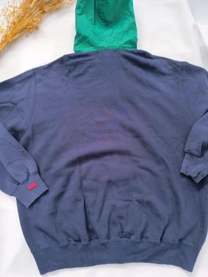 Sweat a capuche zippé homme Ralph Lauren taille M bleu avec capuche verte bon état - photo numéro 13