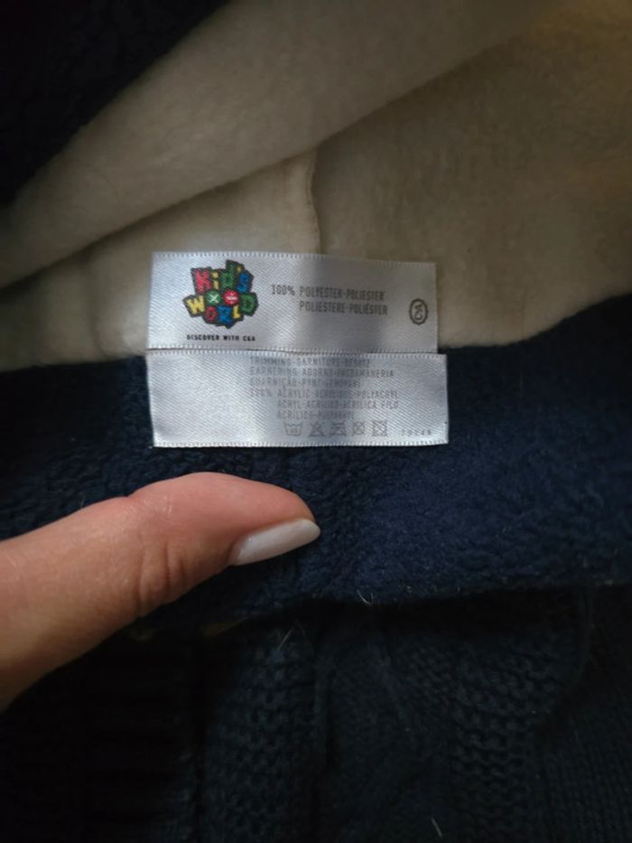 Veste et bonnet 9 mois gilet bleu marine vertbaudet - photo numéro 5