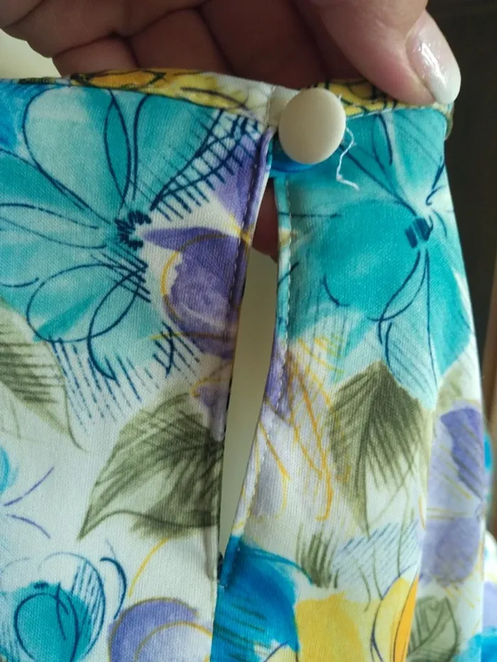 Top blouse vintage retro large été summer printemps spring fleurs flower - photo numéro 2