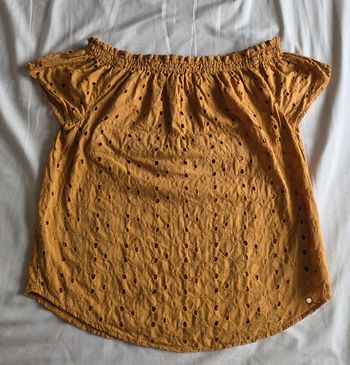 Le Temps des Cerises Top Broderie Anglaise Coton Moutarde Très bon état Taille 2 (M)