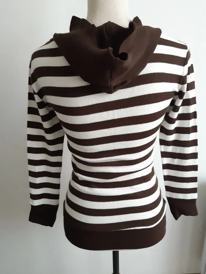 Pull rayé à capuche Jinger Mode - photo numéro 5