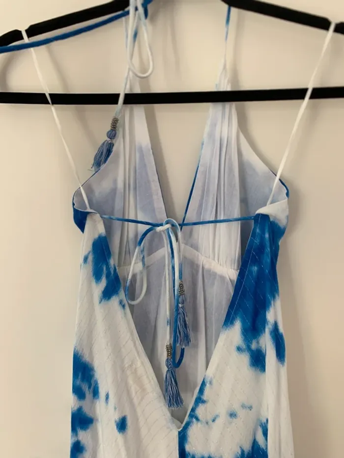 Robe dos nus blanche et bleu Goa taille L - photo numéro 7