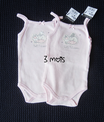 Lot de 2 bodies neufs fille