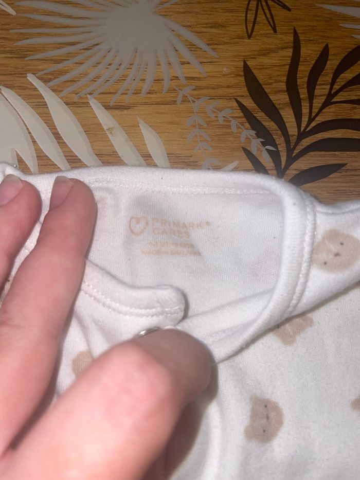 Pyjama coton blanc à motif ourson primark bb 0-3 mois - photo numéro 4