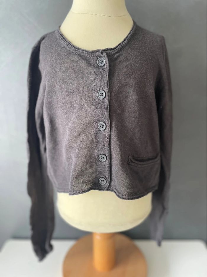 Gilet gris foncé fille