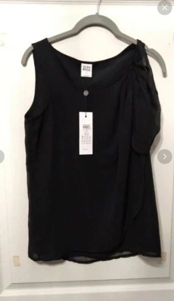 Top noir débardeur fluide long vero Moda t 34 36