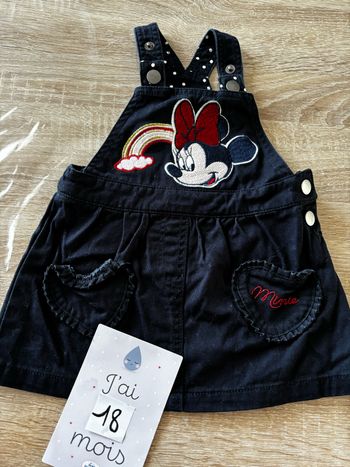 Robe en jean Minnie arc en ciel DISNEY t.18m