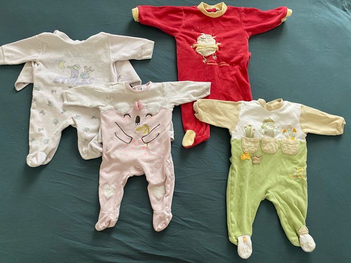 Lot de 6 pyjamas bébé - 3 mois