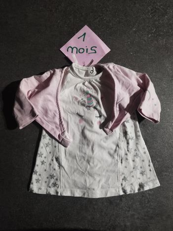 Ensemble robe licorne 1 mois