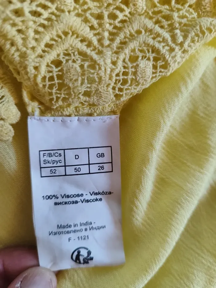 T-shirt Blancheporte Jaune, Taille 52 - Détails Dentelle Bohème ! - photo numéro 6