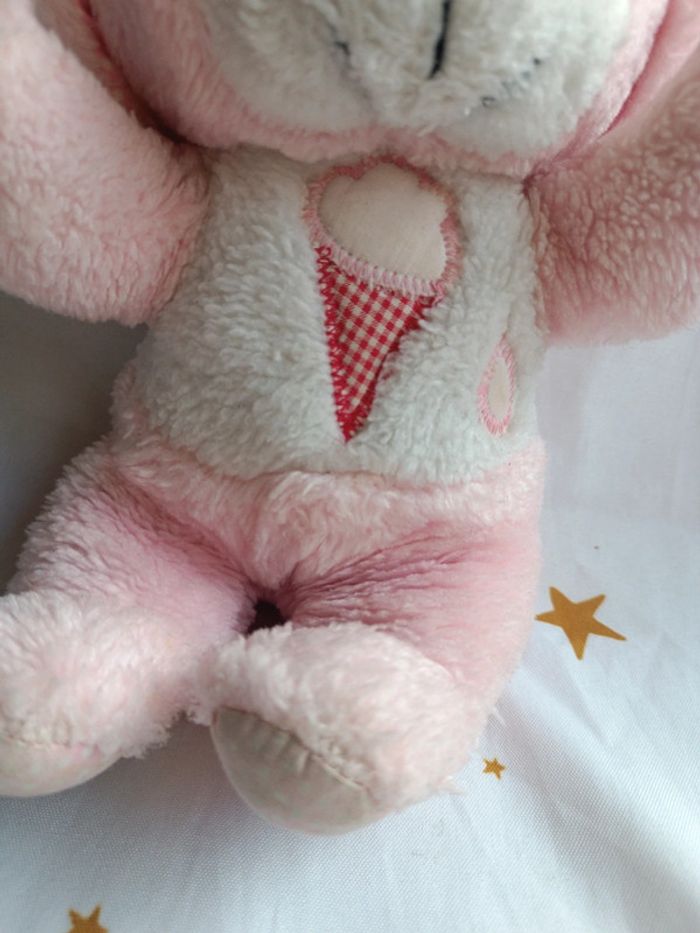 Vintage Doudou peluche plush Teddy chien dog puppy rose pink glace ice cream cône cp - photo numéro 4
