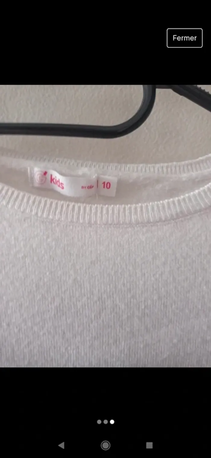 Pull fin en laine blanc avec motif pingouin - photo numéro 3