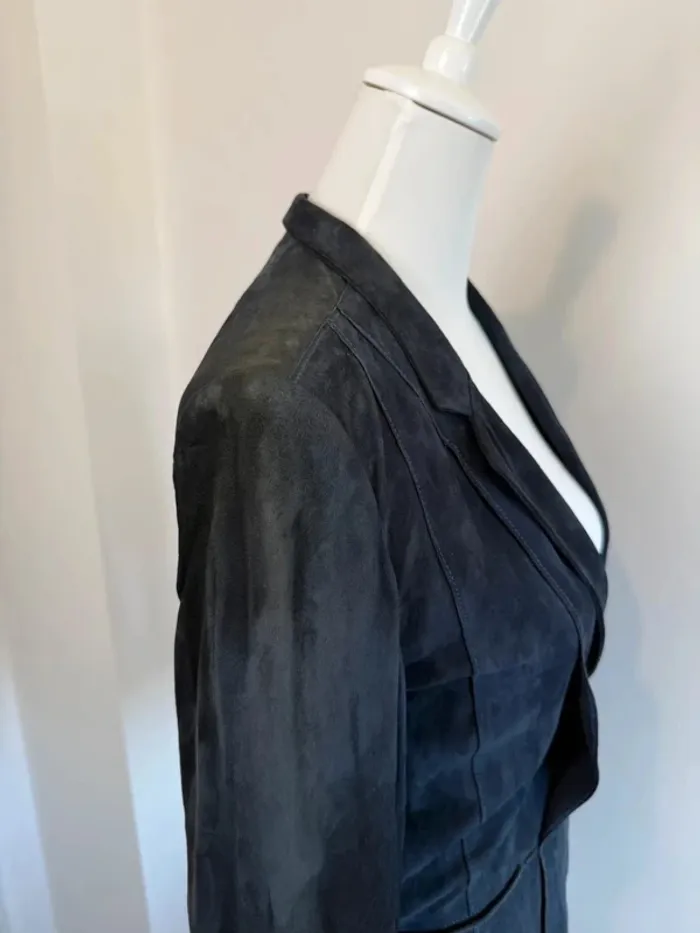 Veste IKKS en cuir de chèvre marine taille M - photo numéro 10