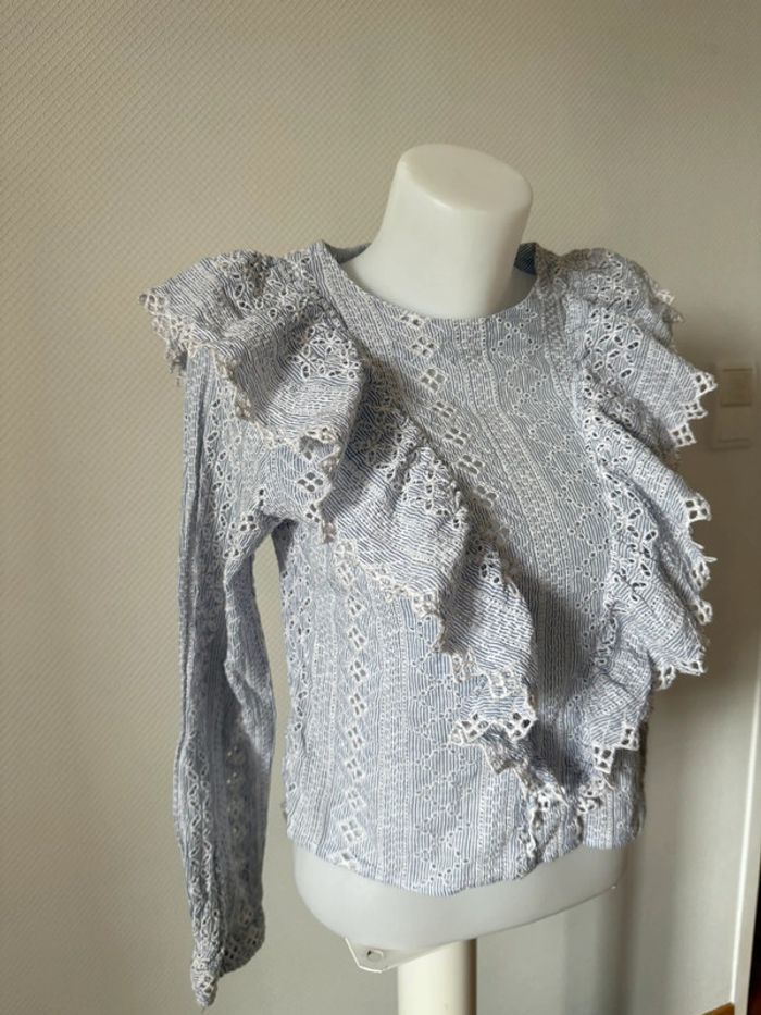 Blouse bleu en bon état taille 38 H&M - photo numéro 2