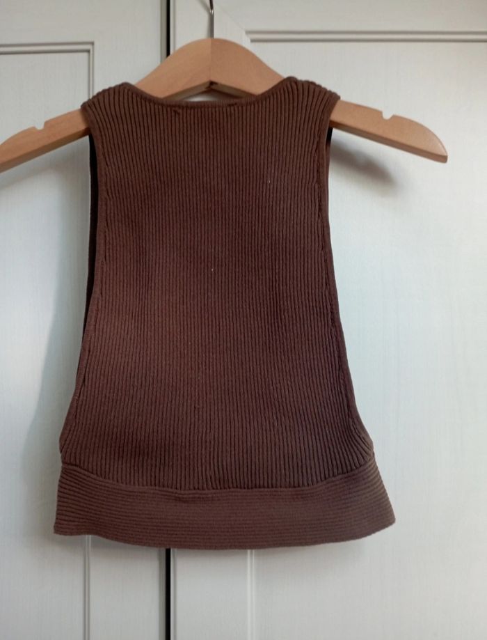 Crop top chocolat - photo numéro 2